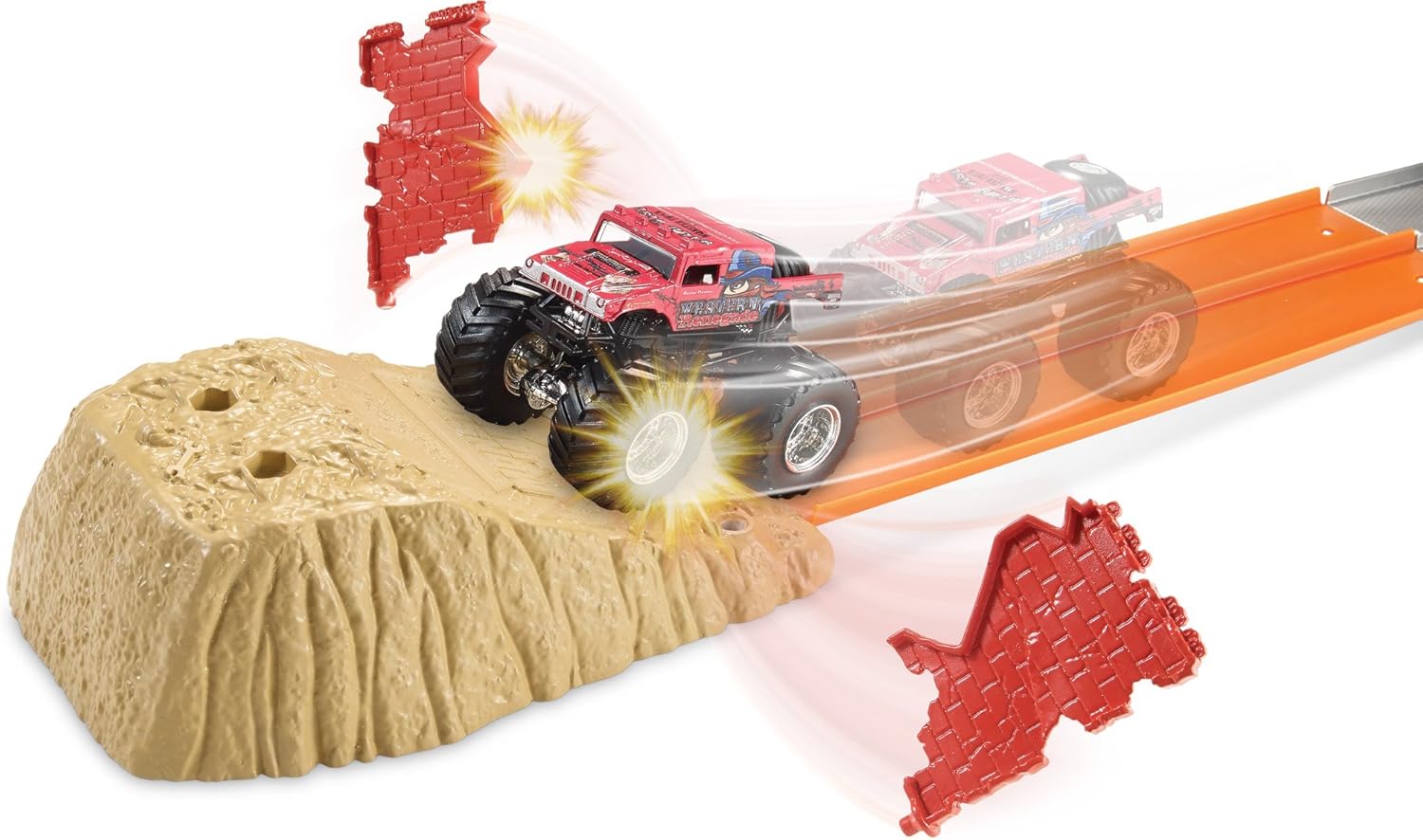 hot wheels monster jam brick wall breakdown