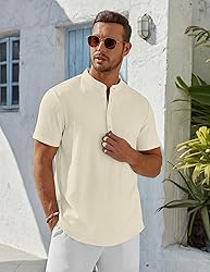 COOFANDY Men's Short Sleeve Henley Summer Cool