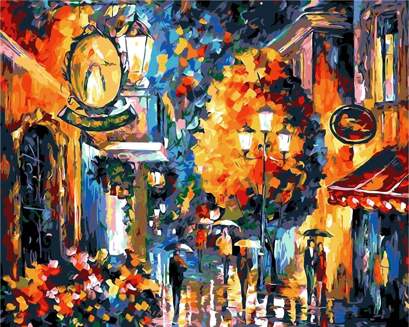 Paint By Number Kits Night City Views Paintworks Framedpbn Paint By Numbers Kits 13 4 X17 3 Toys Games