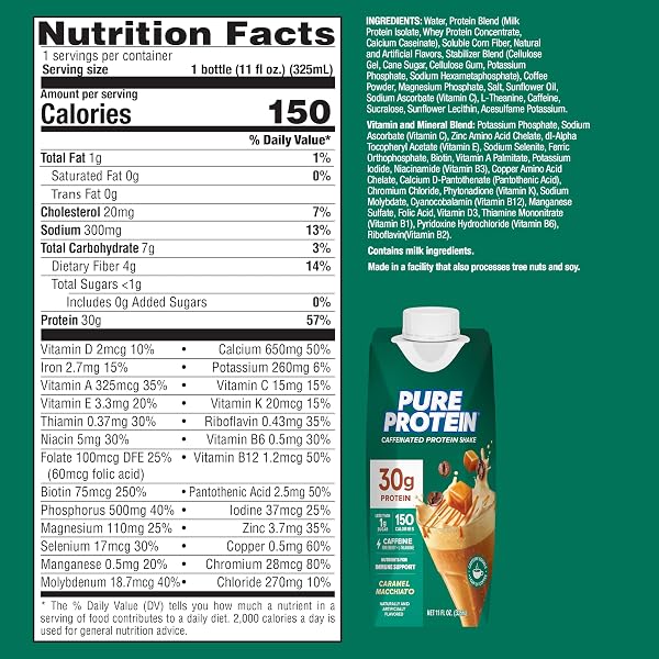 PURE PROTEIN READY TO DRINK PROTEIN SHAKE, CARAMEL MACCHIATO 4PK