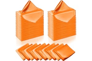 Manyshofu 50 Pieces Burnt Orange Satin Napkins - 12x12 Inches Cloth Napkins, Square Satin Fabric Napkin Set - Soft & Smooth Table Napkins for Wedding Dinner Party Lunch Banquet Restaurant Decoration