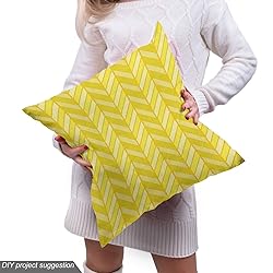 Ambesonne Yellow Chevron Fabric by The