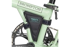 Vincita Boomerang Bag 3.0 Frame Bag for Brompton Folding Bike – Bicycle Accessory with Anti-Slip Straps, Detachable Hook-and-Loop System, and Internal Mesh Pocket (Black)