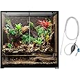 REPTI ZOO Large Reptile Paludarium Tank, Vertical Reptile Terrarium Wide & Tall Amphibian Tank with Top Screen Ventilation (36" W X 18" D X 36" H (Paludarium))