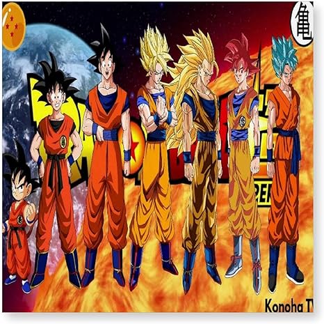 Amazon ドラゴンボール 21年アニメフレームレス壁画製品モダンな寝室の装飾コーヒーショップ誕生日プレゼント アニメ40cm 40cm アートフレーム ポスター オンライン通販