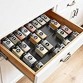 Ceecysaa Spice Drawer Organizer, 4 Tier- 8 Pack Expandable From 9" to 18" Seasoning Jars Drawers Insert, Kitchen Spice Rack O