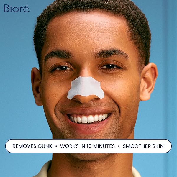 BIORÉ ORIGINAL BLACKHEAD REMOVER STRIPS, DEEP CLEANSING NOSE STRIPS WITH INSTANT PORE UNCLOGGING, FEATURES C-BOND TECHNOLOGY, OIL-FREE, NON-COMEDOGENIC USE, 14 COUNT