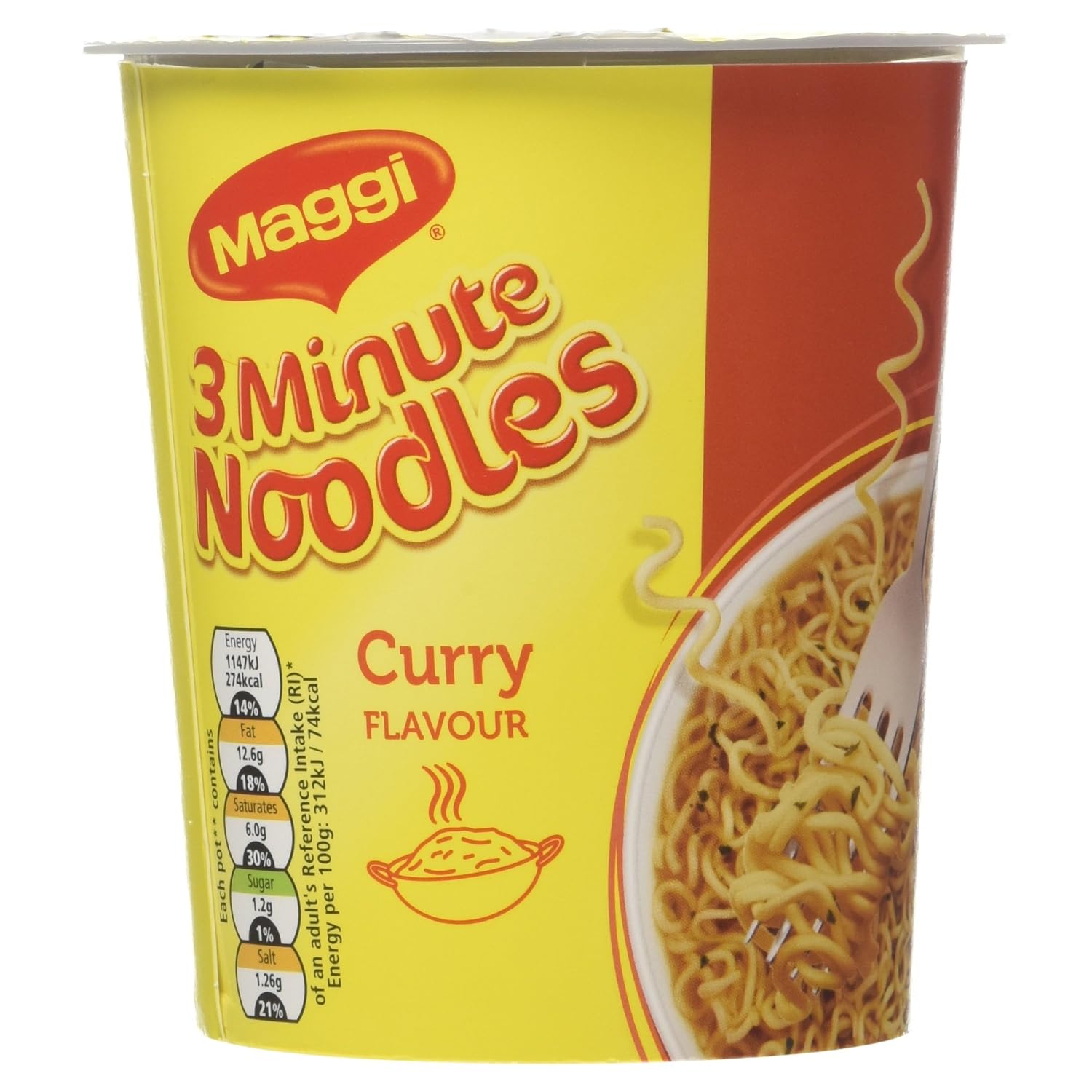 Maggi 3 Minute Curry Flavour Noodles Pot, 59g Amazon.co.uk Prime Pantry