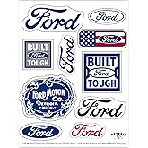 Built Ford Tough 10-Decal Sticker Sheet | 6"x 8" Indoor/Outdoor Vinyl | Made in USA Officially Licensed Peel-Off Decals