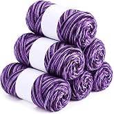 Timgle 6 Skeins Halloween Yarn for Crocheting | Halloween Purple Black Color Each 141g/ 4.5 oz 273 Yard Soft Crochet Yarns for Knitting Gift Craft Project Starter