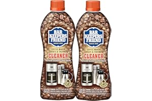 Bar Keepers Friend Coffee Maker Cleaner (2 x 12 oz) Removes Stains & Oily Residue from Espresso Machines, Carafes, Thermos, Drip Coffee Pots, Single-Cup Coffee Makers & More