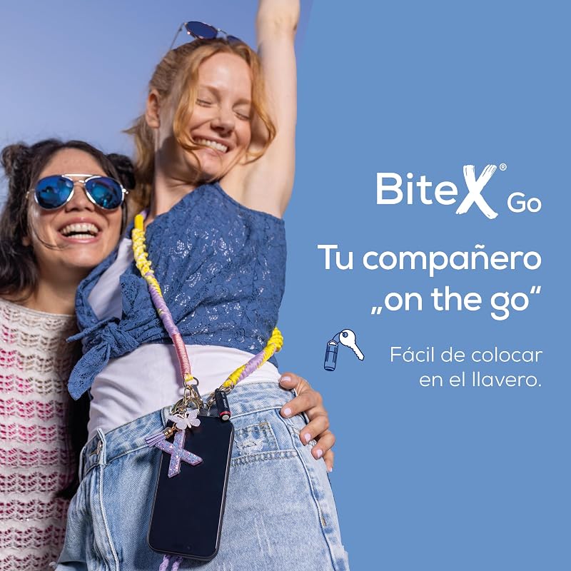 BiteX Go Deep Black dispositivo anti-picadas de insetos para smartphone, tratamento de picadas e picadas, alivia comichão, para dispositivos móveis Android e iPhone (USB-C), com luz