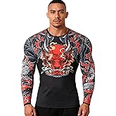 Red Plume Cool Dry Compression Long Sleeve Baselayer Athletic Sports T-Shirts/Compression Crew Neck Long Sleeve T-Shirts
