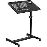 Flash Furniture Black Adjustable Height Steel Mobile Computer Desk