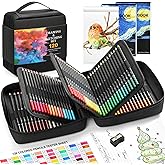 COOL BANK 120 Pack Colored Pencils for Adult Coloring Books, Soft Core Oil Based Color Pencils with Sketch Book, Color Book, Art Supplies with Zipper Case, Gifts for Kids, Artists, Professionals