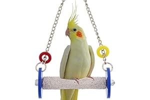Sweet Feet and Beak Roll Bird Swing - Pumice Perch Bird Toys Trims Nails and Beaks, Safe and Non-Toxic Bird Cage Accessories for Small and Large Birds, Swinging Toys Birds Will Love, XSmall 4.5 Inches