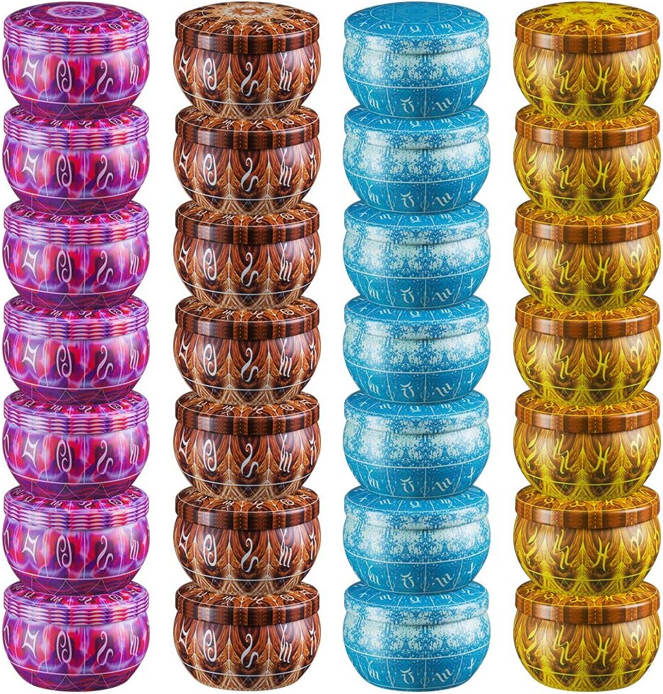 Opeshar 28 PCS DIY Candle Tins Craft Tools, Round Containers with Slip-On Lids for Party Favors, Candle Making, Spices, Gifts