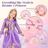 MELAND Princess Costume for Girls Purple Dress with Crown Wand Gloves (3-10) view 4