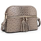 Dasein Women Tassel Zipper Pocket Crossbody Bag Shoulder Purse Fashion Travel Bag with Multi Pockets