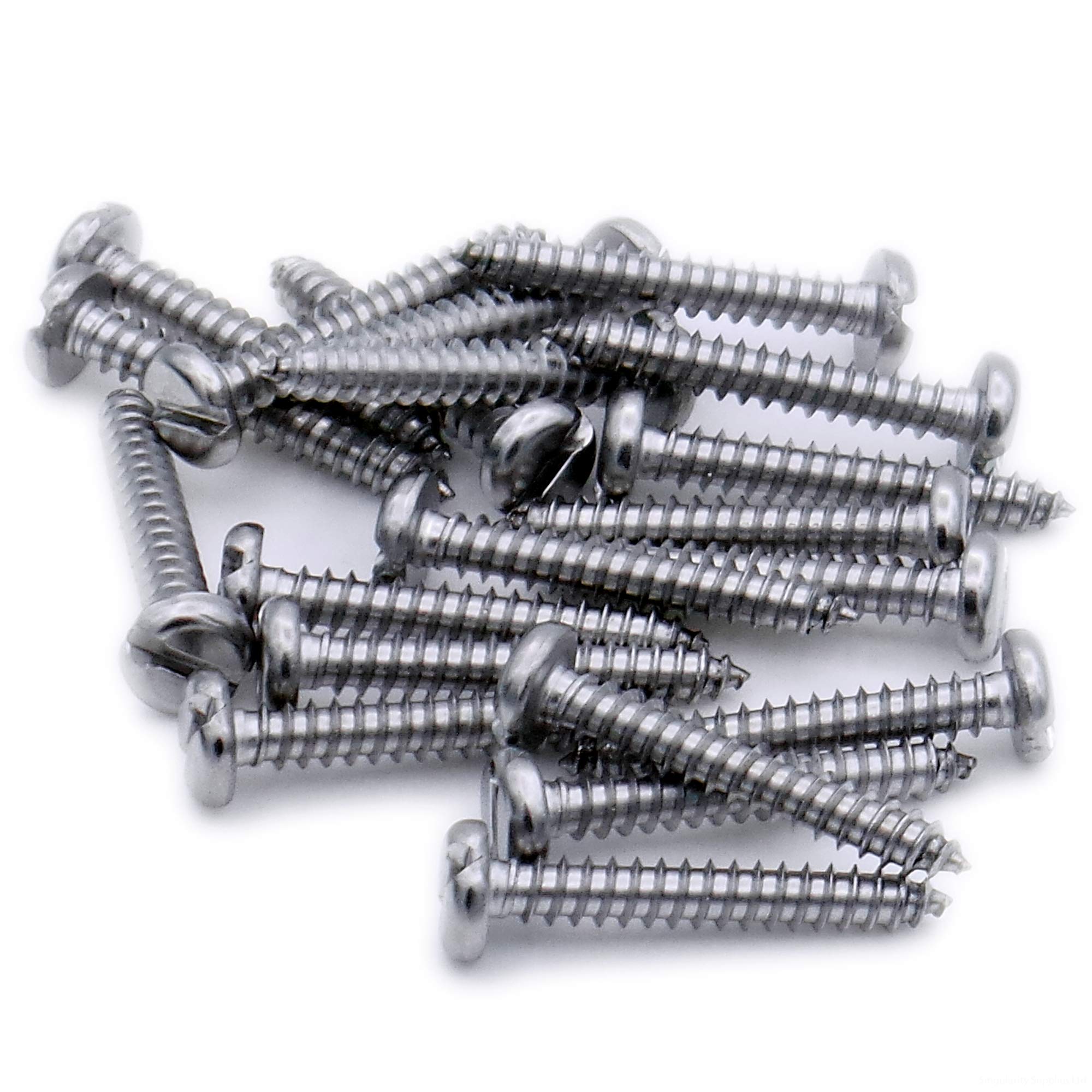 No.14 x 0.875 (6.3mm x 22mm) Slot Pan Self-Tapping Screw - Stainless Steel (A2) (Pack of 20)