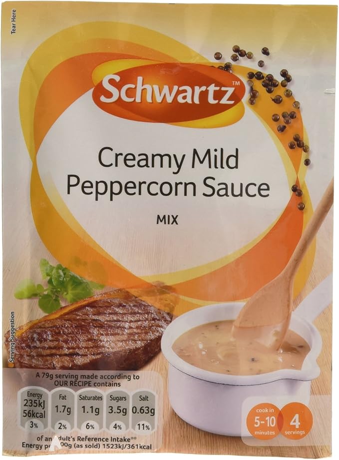 Schwartz Creamy Mild Peppercorn Sauce Mix 25g Amazon Co Uk Grocery