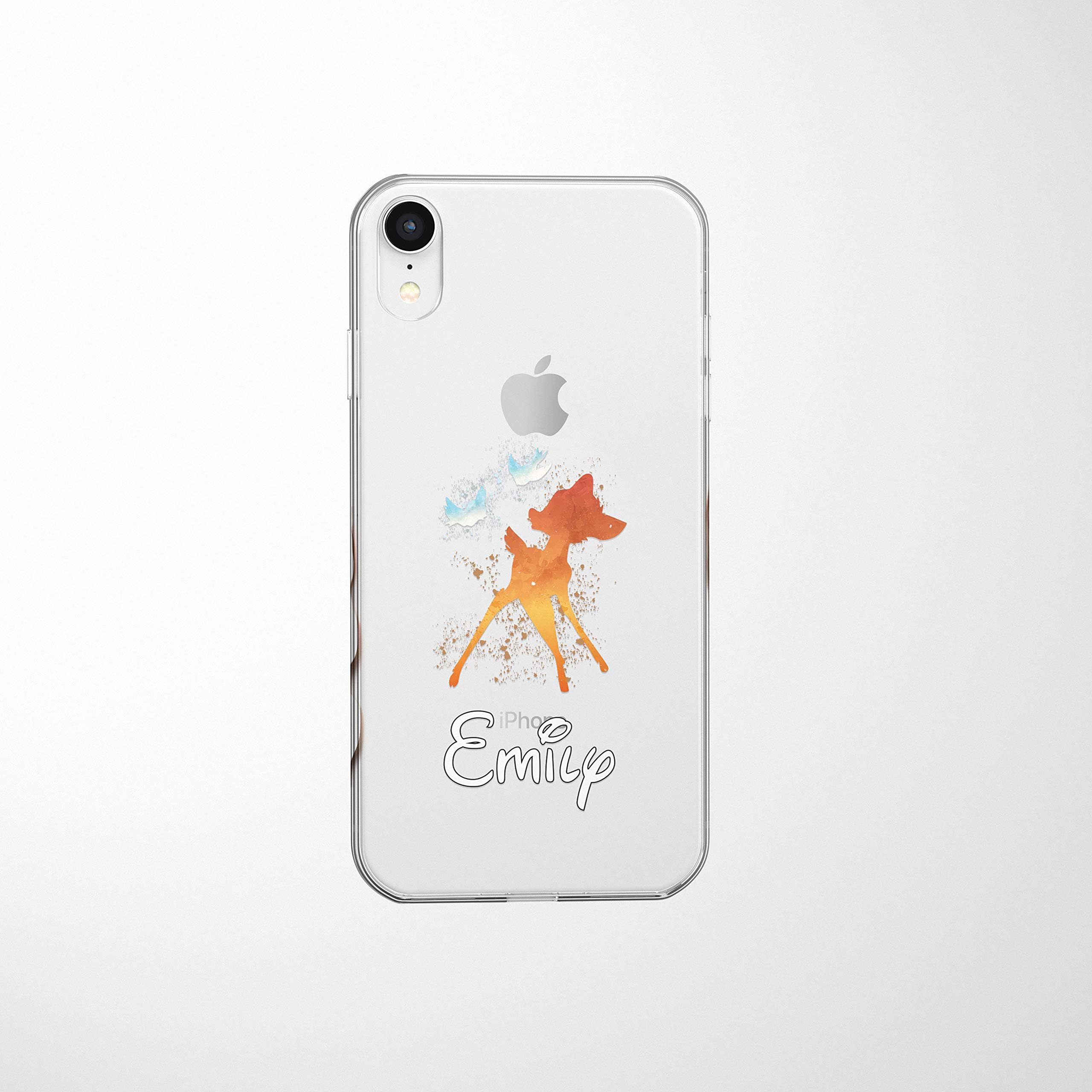 SmartGiftShop Cartoon Movie PERSONALISED CLEAR TPU Phone Cover Case for iPhone & Samsung Disney-iPhone 11-Bambi