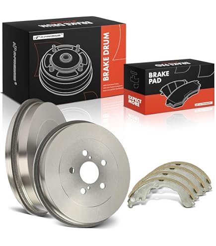 Detroit Axle Rear Brake Drum & Shoe Kit For 2003-2008 Pontiac Vibe / Toyota Matrix – Includes 2 Drums & 2 Semi-Metallic Shoes