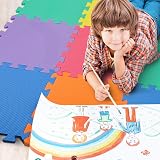kidoola Foam Baby Play Mat 29x29cm Interlocking EVA Tiles 7mm Thick Multicolor view 6