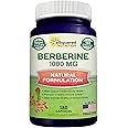 Pure Berberine 1000mg Supplement - 180 Veggie Capsules, Natural Berberine Hydrochloride HCL Plus, Max Strength 1000 mg (2X 50