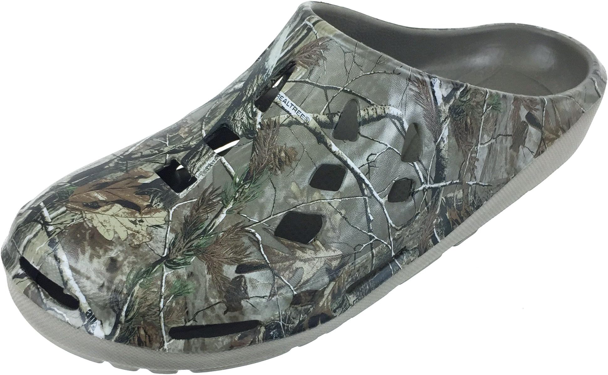 Realtree Men's Camouflage Clog Slip-on Shoe, Camo Print Clogs,Indoor Outdoor Clogs,Men's Size 8 to 13 / Women's Size 10 to 15