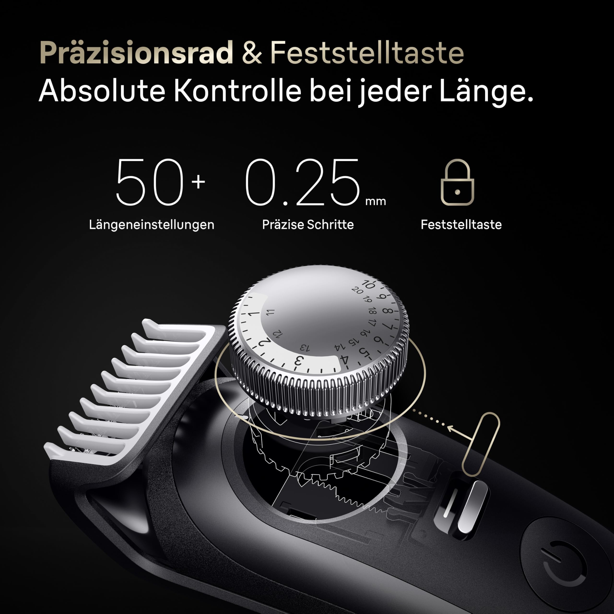Braun Barttrimmer Series 9, Elektrischer Bartschneider Herren mit 14 Barber-Tools, Ultrascharfe ProBlade Klinge, 180 Min Akkulaufzeit, Kabelloser Bartrasierer, 52 Längen, Wasserdicht, BT9565, Titan 4