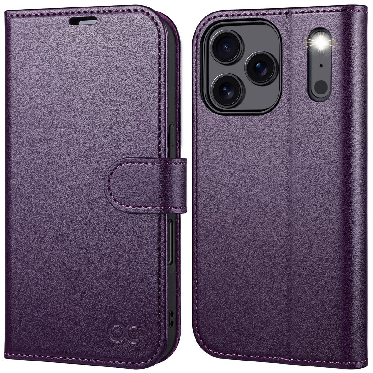 Photo 1 of OCASE Compatible with iPhone 17 Pro Max Wallet Case, PU Leather Flip Folio Case with Card Holders RFID Blocking Kickstand [Shockproof TPU Inner Shell] Phone Cover 6.9 Inch 2025, Dark Purple