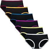 dorcastimo Women's Underwear Cotton Mid Rise Hipsters Full Coverage Panties Breathable Ladies Underwear 6 Pack