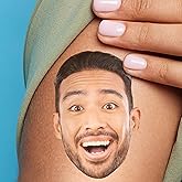 Custom Photo Cutout Temporary Tattoos, Personalized Party Favors - 12 Ct | Personalized Fake Tattoos, Face Cutout Favors, Custom Tattoos for Birthday, Graduation, or Bachelorette Party, Skin-safe