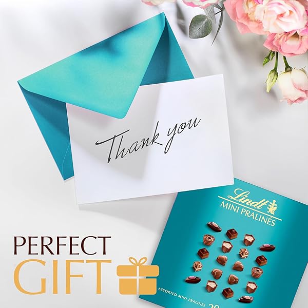 LINDT MINI PRALINES, ASSORTED CHOCOLATE CANDY PRALINES WITH PREMIUM FILLING, 3.4 OZ BOX