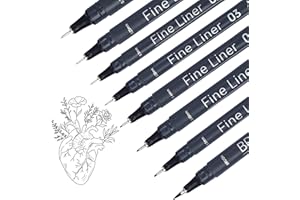 NOTEFUL Fineliner Pens - Black Micro Pens for Writing, Drawing & Journaling – Archival Waterproof Ink – Precision Art Pens fo
