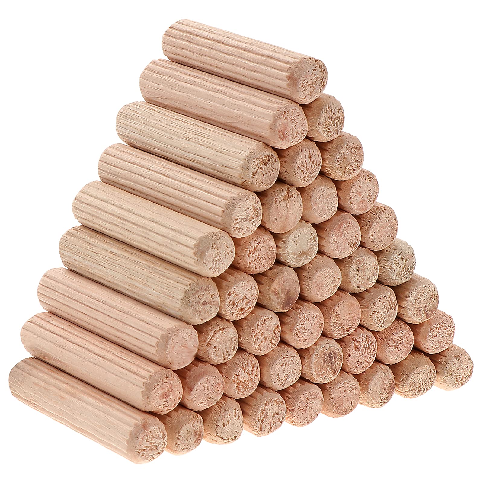 Faankiton 500 Pieces Wooden Dowel Pins 8x40mm, Straight Grooved Wooden Dowels Set with Bevelled End, Fluted Eucalyptus Hardwood Dowels, Wood Plugs for Furniture, Woodworking, and Crafting