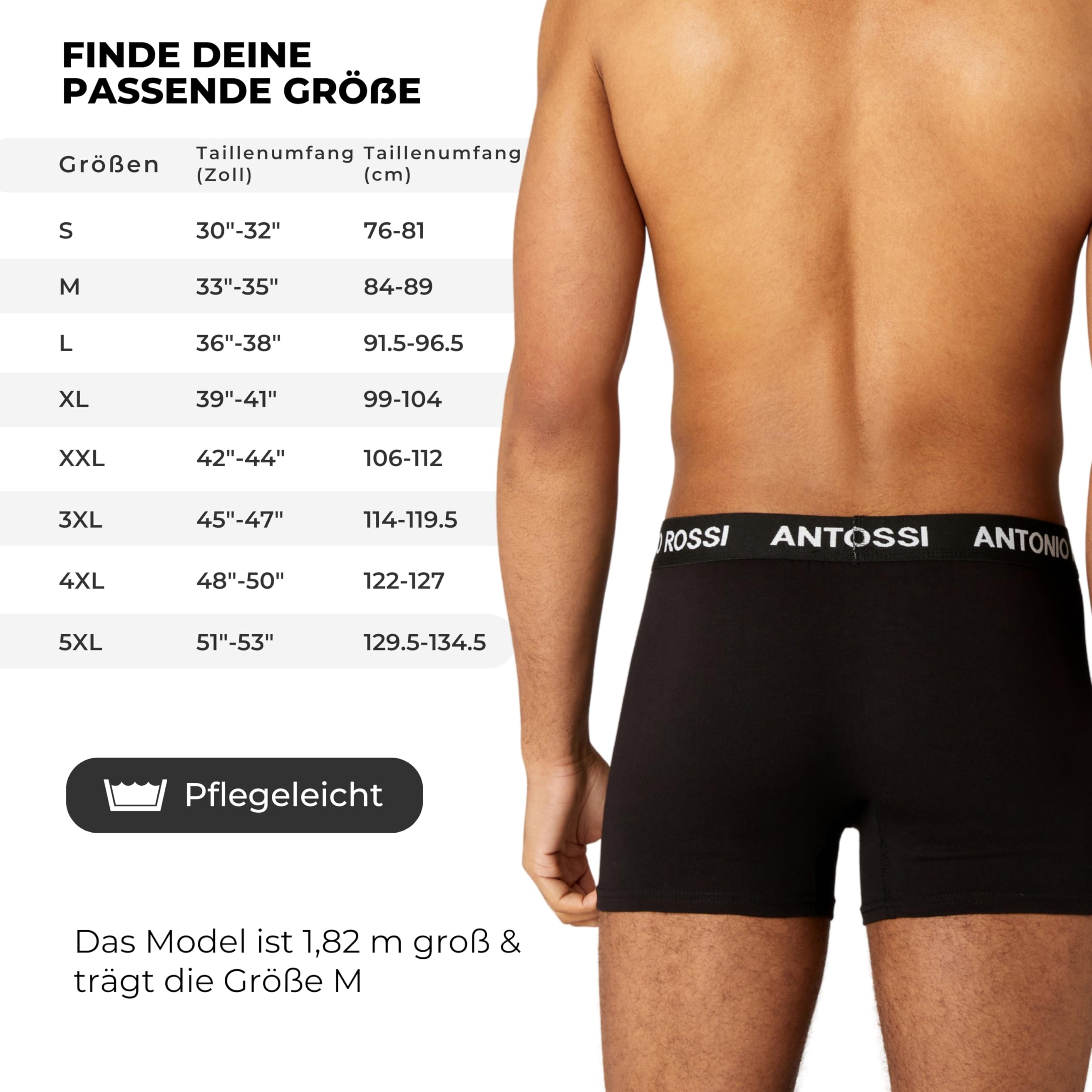 ANTONIO ROSSI Herren (12er-pack) Herren-boxer-hipster Fitted Boxer Hipsters, Schwarz, XXL EU 6