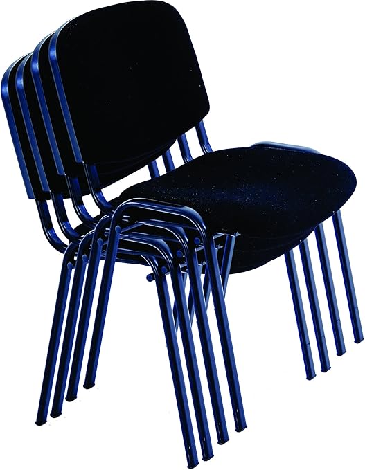 Black Modern Stacking Church Chairs In Comfortable Cloth