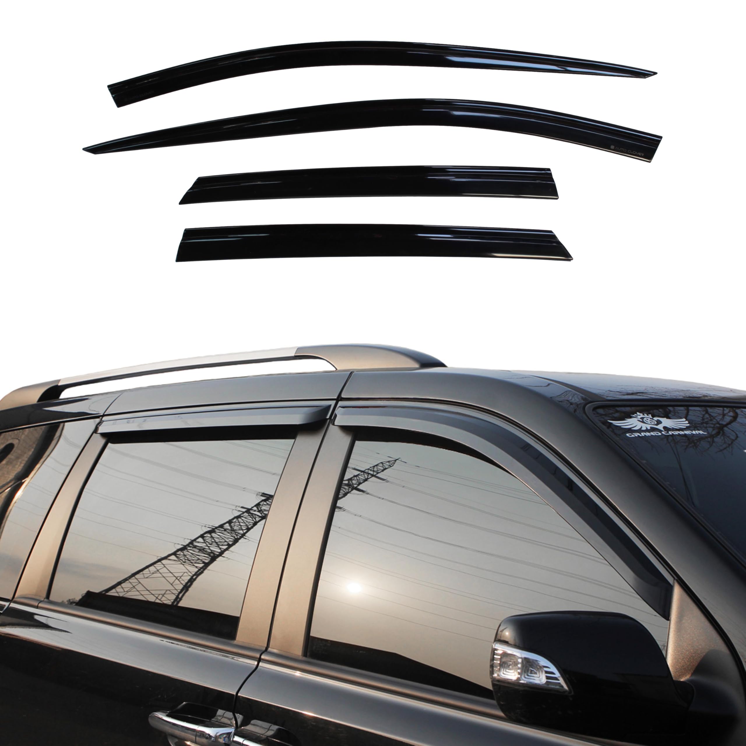 AUTO CLOVER Wind Deflectors Set for Kia Sedona 2006-2014 (4 pieces)