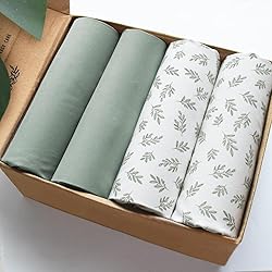 Mini Crib Sheets 4 Pack for Baby Boys