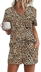 RUBZOOF Womens Leopard Print Pajama Sets with
