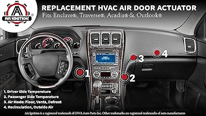 Amazon Com Hvac Air Door Actuator Replaces 15 73989 604 140 20826182 1573989 Compatible With Chevy Traverse 09 12 Gmc Acadia 07 12 Buick Enclave 2008 2012 Ac Heater Blend Mode Actuator Automotive