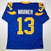 Facsimile Autographed Kurt Warner St. Louis Royal Blue Retro Reprint Laser Auto Football Jersey Size Men's XL