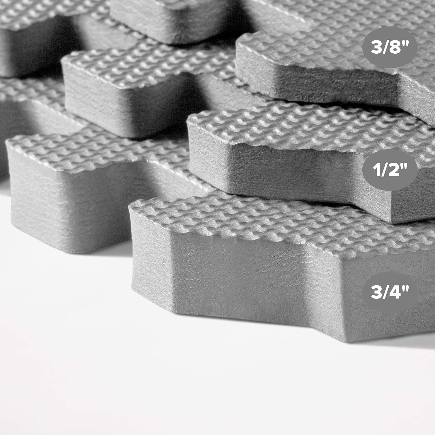 We Sell Mats 3/8 Inch Thick Multipurpose Exercise Floor Mat with EVA Foam, Interlocking Tiles, Anti-Fatigue for Home or Gym, 24 in x 24 in : Sports & Outdoors