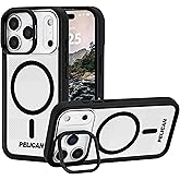 Pelican Protector iPhone 17 Pro Case with Camera Stand [MagSafe Compatible] Rugged Magnetic Phone Case with 16ft Military-Grade Drop Protection - Heavy Duty Phone Cover for iPhone 17 Pro - Clear