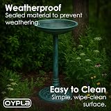 Oypla Traditional Ornamental Garden Pedestal Bird Bath Outdoor Green 62cm view 3