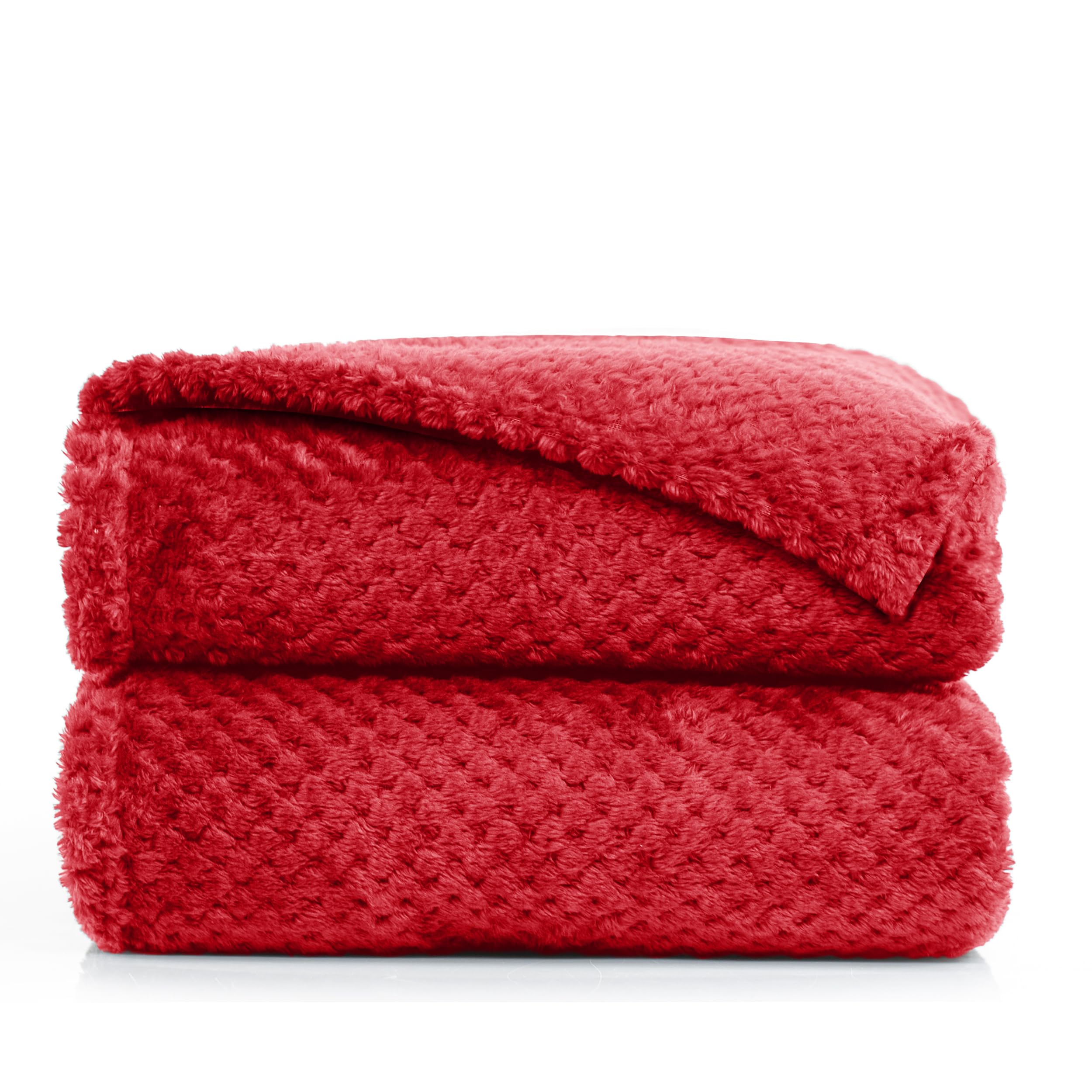 DecoKing Henry Cuddly Blanket 70 x 150 cm Red Microfibre Blanket Bedspread Fleece Soft Cuddly Scandinavian Style