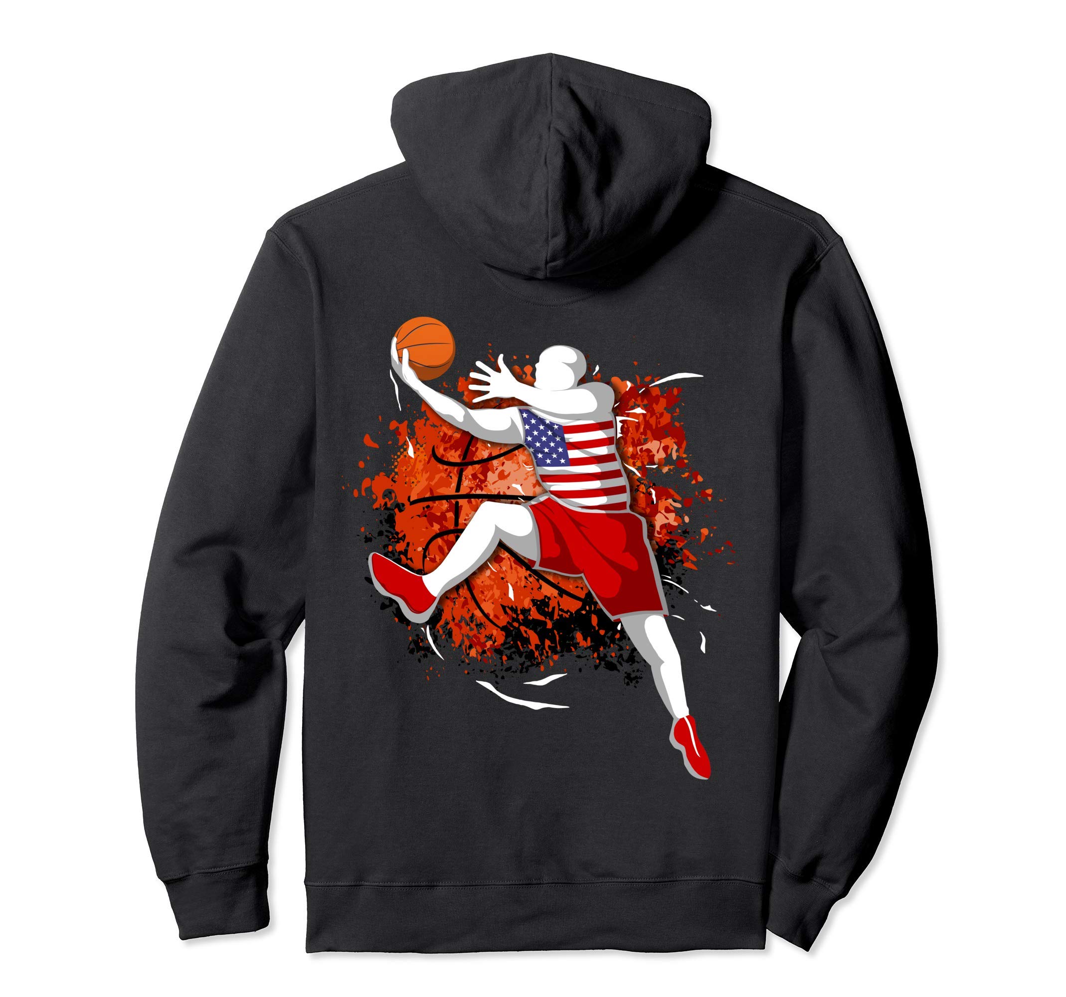 Proud United States Basketball Lovers American National Flag Pullover Hoodie