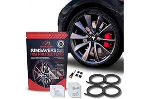 RIMBLADES Black Rim Protectors for Alloy Wheels by Rimsavers - Fits Up to 24" X 4 Rims | Easy DIY Exterior Car Accessories | Protects Against Curb Rash